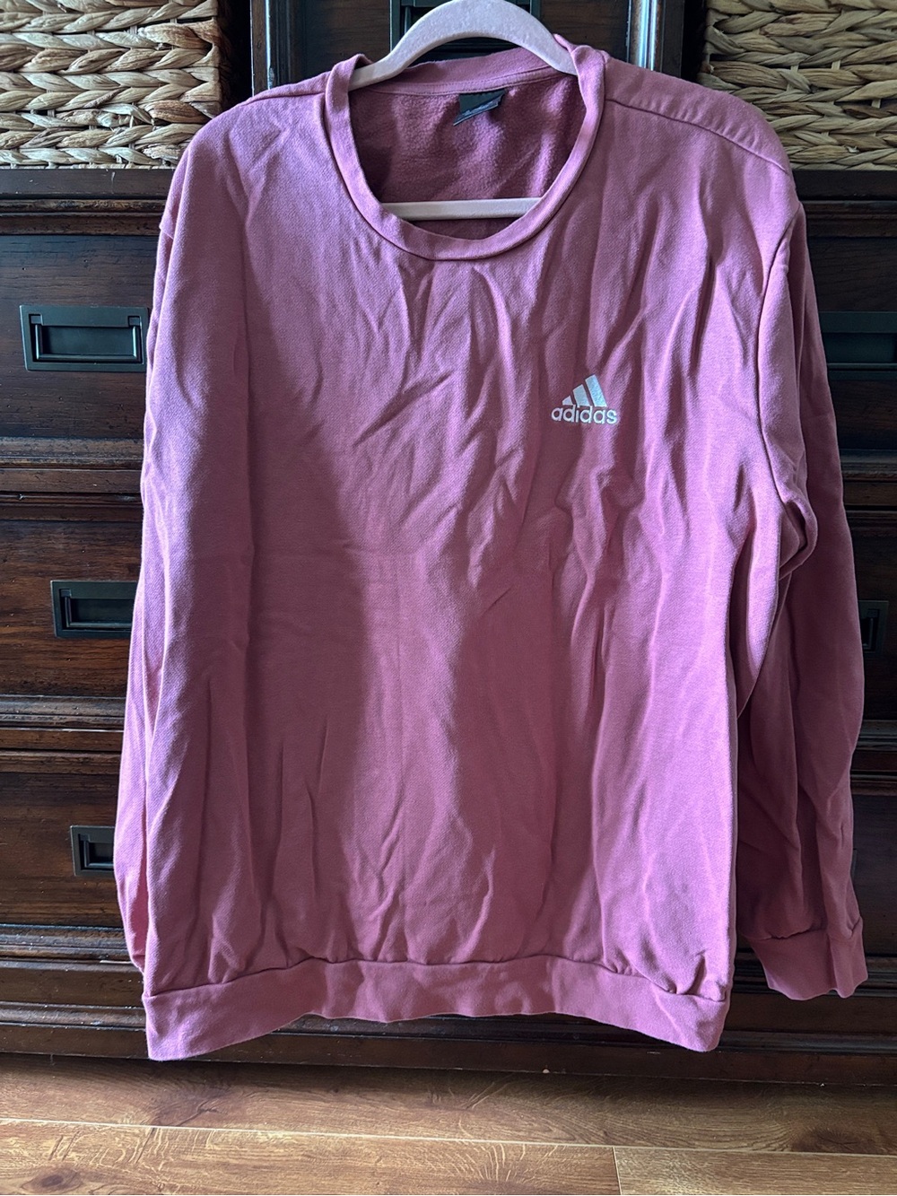 adidas Dusty Pink Crewneck Sweatshirt with Logo